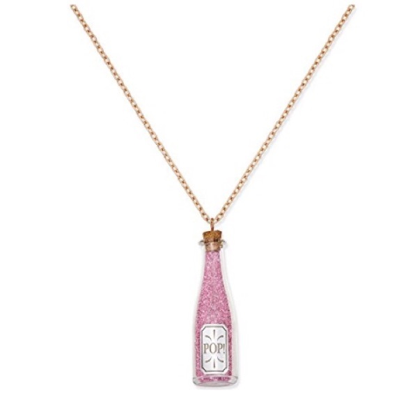 NWT🏷️ Celebrate Shop Champagne Bottle Pendant Necklace-Rose - Picture 1 of 3